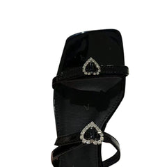 Diamante Heart Slipper Slides