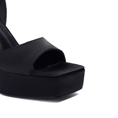 Ankle Strap Satin Platform Sandals