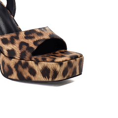 Ankle Strap Patent Leather Platform Sandals