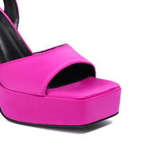 Ankle Strap Satin Platform Sandals