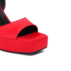 Ankle Strap Satin Platform Sandals