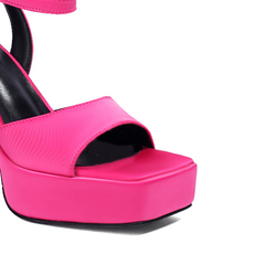 Ankle Strap Satin Platform Sandals