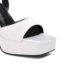 Ankle Strap Satin Platform Sandals