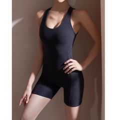 Yoga Pilates Backless Fitted Bodysuit Activewear