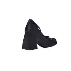 Lace Up Block Heel Pumps