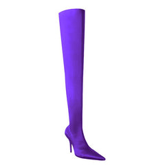 Super Pointed Toe Basic Over The Knee Sock Boots