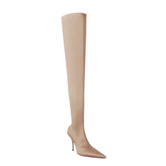 Super Pointed Toe Basic Over The Knee Sock Boots