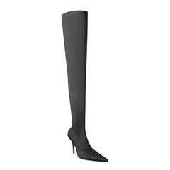 Super Pointed Toe Basic Over The Knee Sock Boots