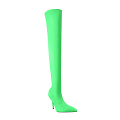 Super Pointed Toe Basic Over The Knee Sock Boots