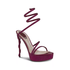 Diamante Wrap High Heel Platform Sandals