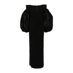 Off-Shoulder Puff Sleeves Evening Dress Gown