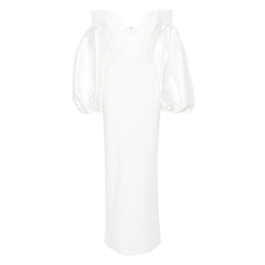 Off-Shoulder Puff Sleeves Evening Dress Gown