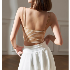 Yoga Pilates Striped Fitted Sports Bra