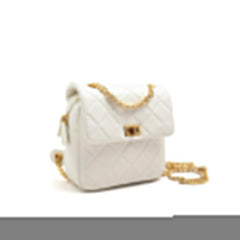 Metal Lock Quilted Backpack Bag