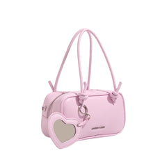 Heart Detailed Leather Tote Bag