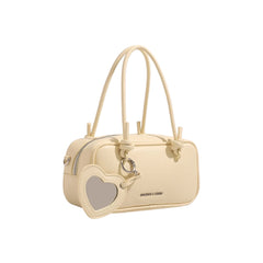 Heart Detailed Leather Tote Bag