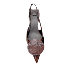 Asymmetric Kitten Heel Sandals