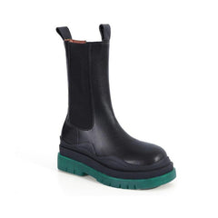 Basic Bi-Color Leather Ankle Boots