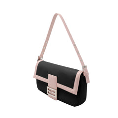 Metal Lock Bi-Color Cross Body Bag