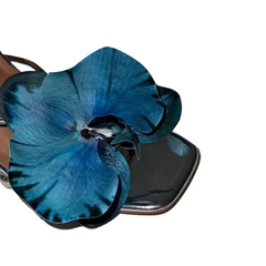 Flower Kitten Heel Mules Sandals