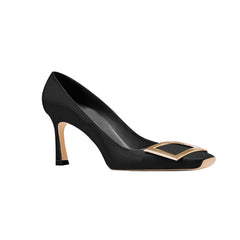Buckled Mid Heel Pumps - 4.5cm