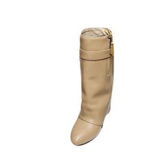 Lock Detailed Wedged Heel Ankle Boots