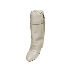 Lock Detailed Wedged Heel Ankle Boots