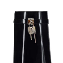 Lock Detailed Wedged Heel Patent Leather Knee High