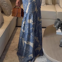Cut Out Printed Maxi Dress