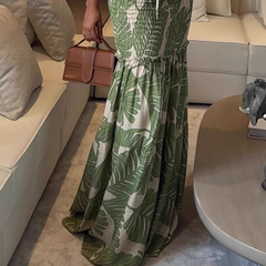 Cut Out Printed Maxi Dress