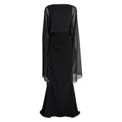 Cape Evening Dress Gown