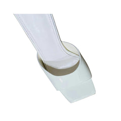 Block Heel Patent Leather Mules Sandals