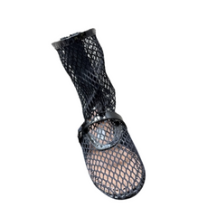 Buckled Mesh Ankle Boots