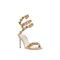 Diamante Wrap Mid Heel Sandals - 8cm