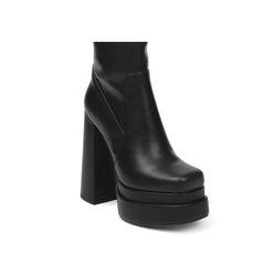 Block Heel Platform Knee High Boots