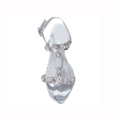 Diamante Block High Heel Sandals