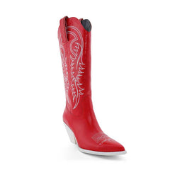 Embroidery Leather Knee High Western Cowboy Boots