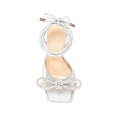 Diamante Bow Lace Up High Heel Sandals