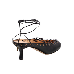 Lace Up Kitten Heel Sandals