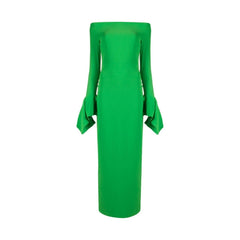 Off-Shoulder Bell Sleeves Evening Dress Gown