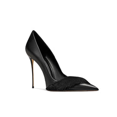 Fur Embellished Mid Heel Pumps - 8cm