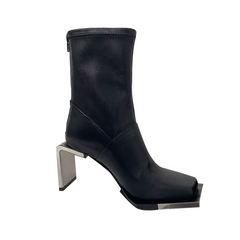 Metal-Plated Ankle Boots