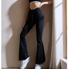 Yoga Pilates Lace Up Fitted Stretch Leggings