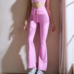 Yoga Pilates Lace Up Fitted Stretch Leggings