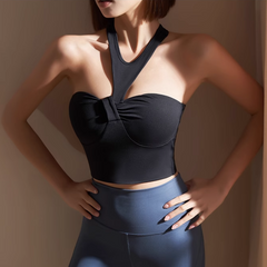 Yoga Pilates Halter Fitted Sports Bra
