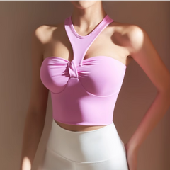 Yoga Pilates Halter Fitted Sports Bra