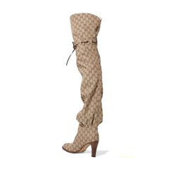 Printed Lace Up Over The Knee Boots