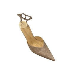 Ankle Diamante Glitter Mid Heel Sandals - 6cm