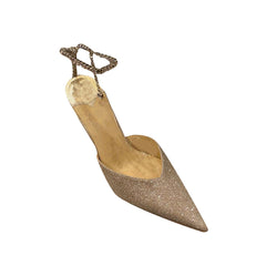 Ankle Diamante Glitter Mid Heel Sandals - 8cm