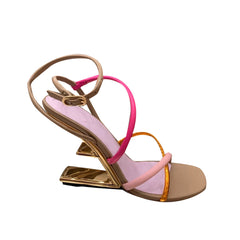 Ankle Strap Sculptured Heel Sandals